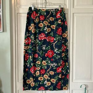 Vintage Talbots floral maxi-pencil 100% cotton skirt - Size 10